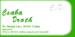 csaba droth business card